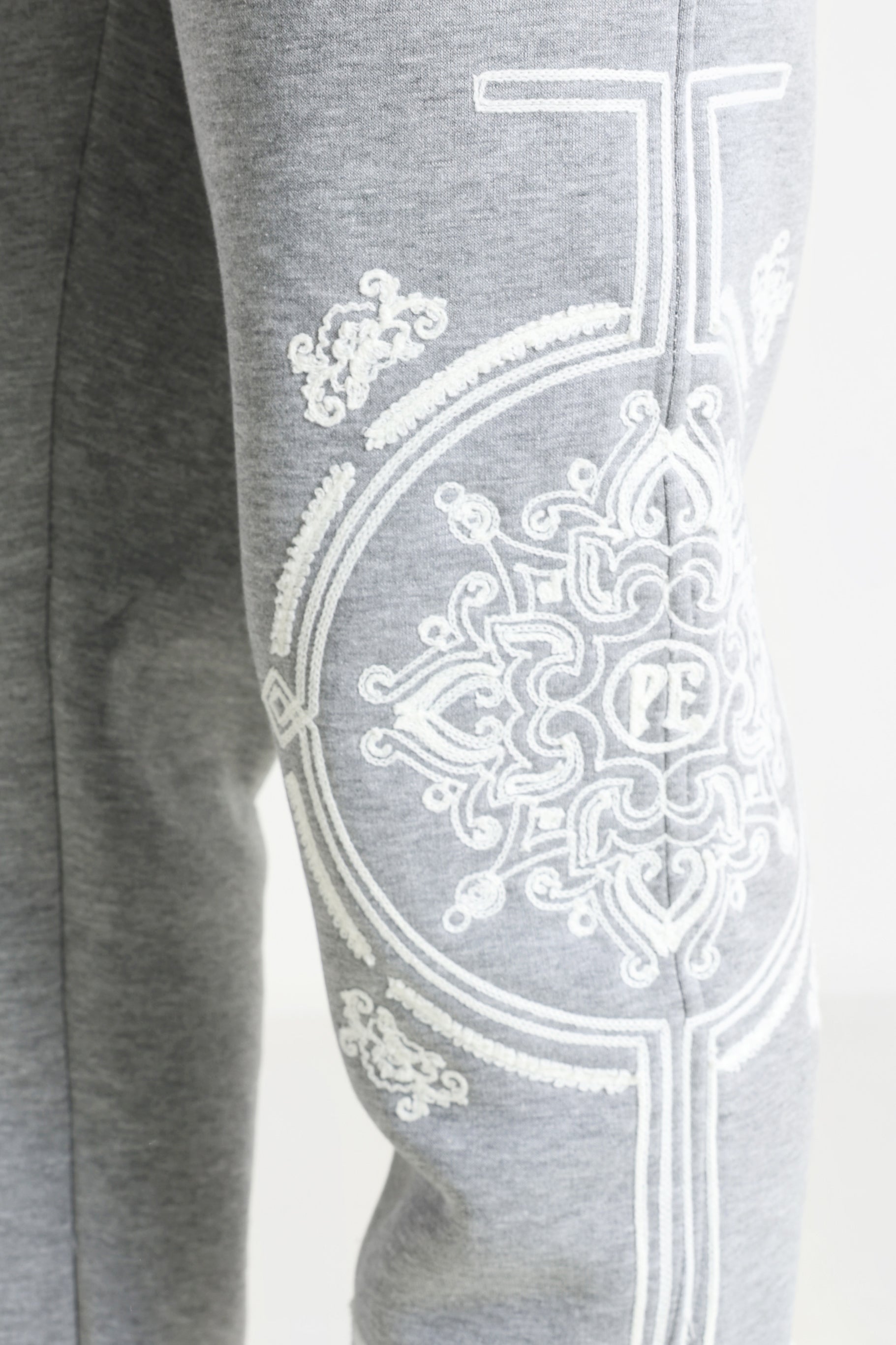 Sweatpants - Grey Heather + White