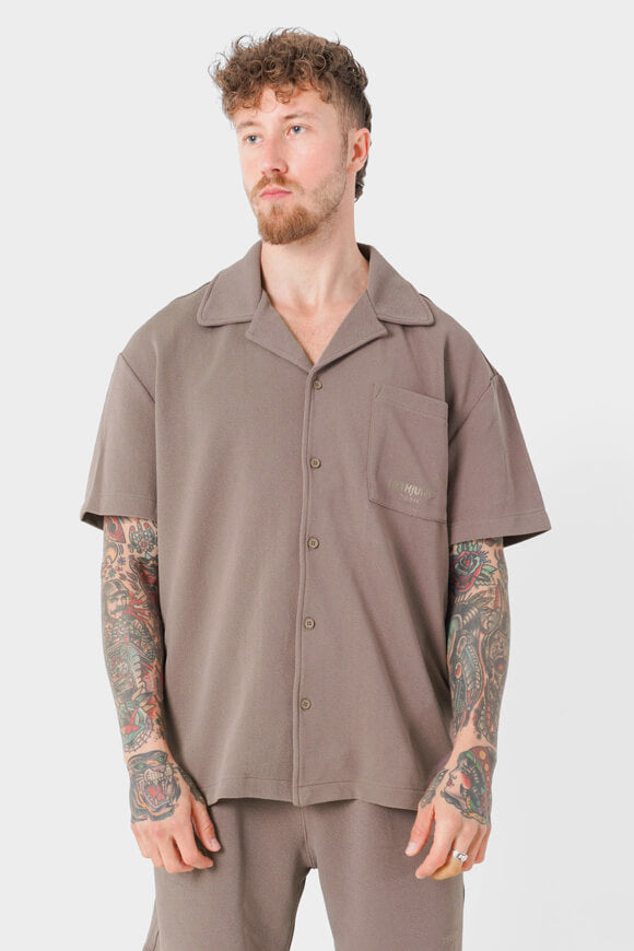 Camicia in seersucker - taupe