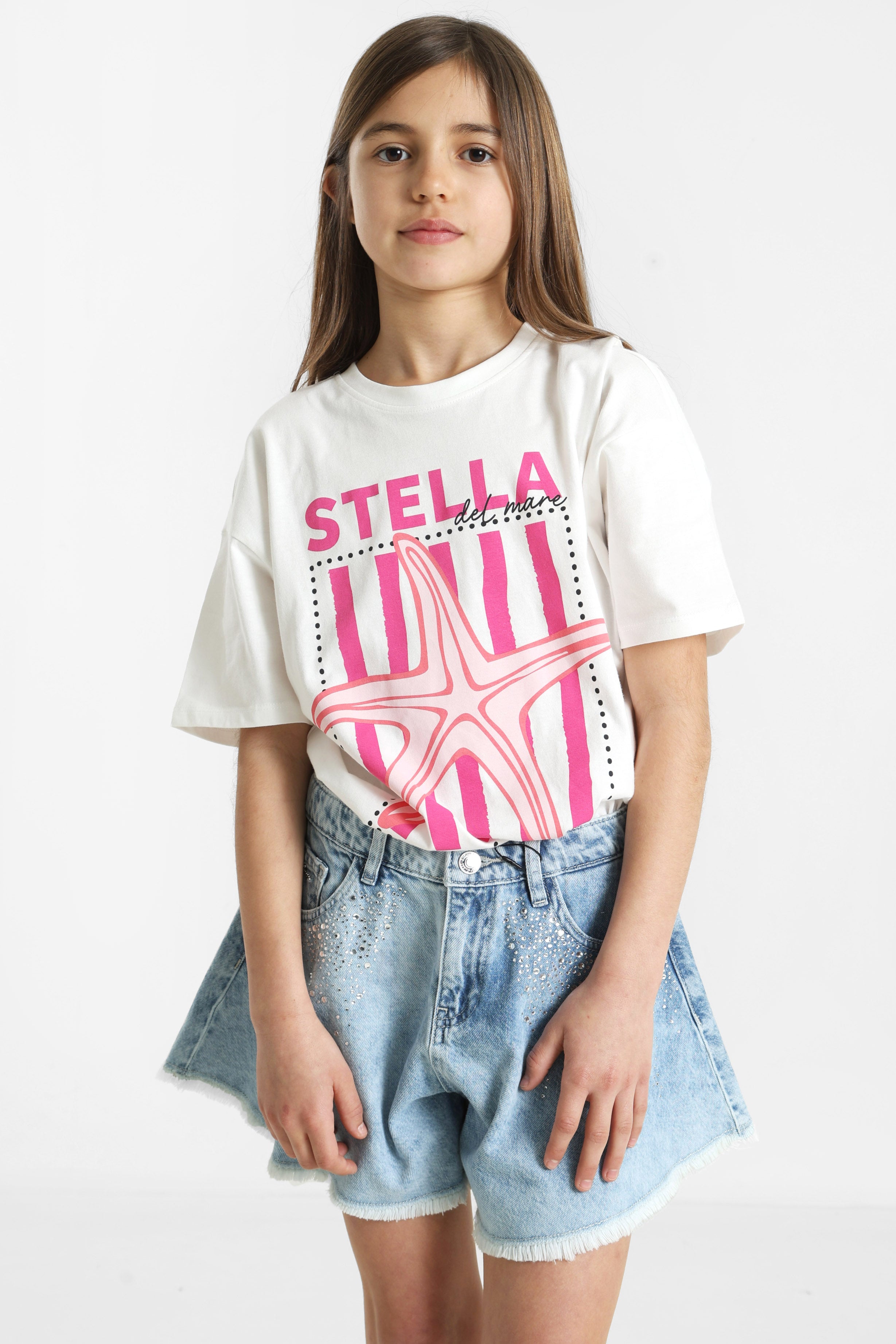 KOGJOANNA Oversize T-Shirt - Cloud Dancer + Pink