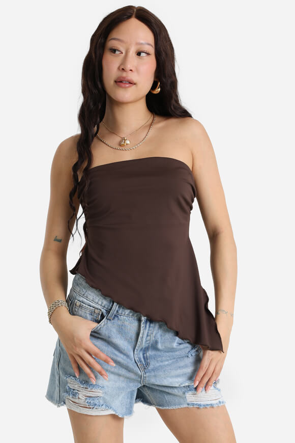 Crop top a fascia - marrone scuro