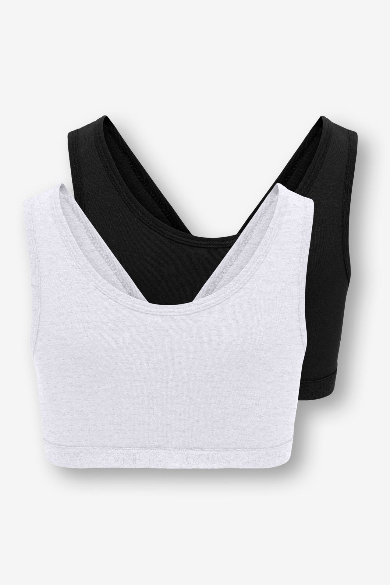 KOGLOLA Doppelpack Bralettes - Light Grey + Black