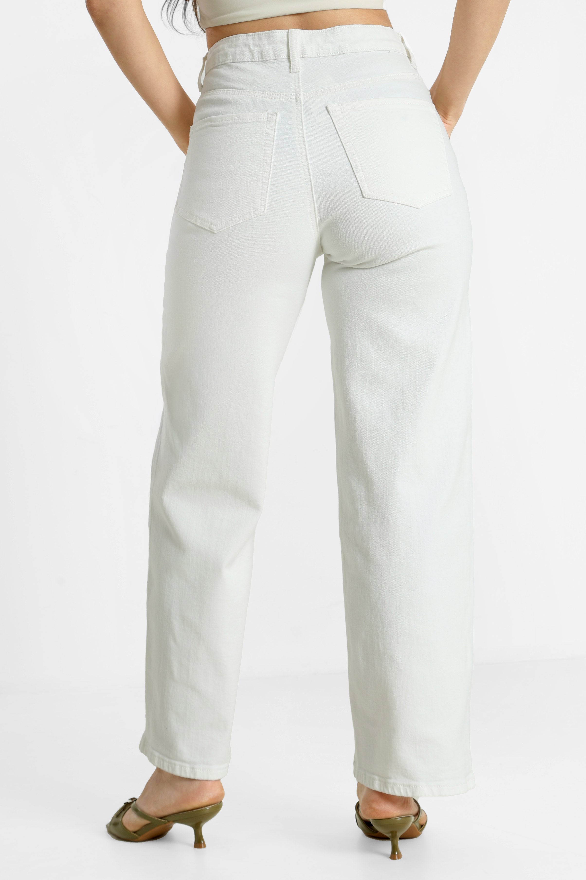 Wide Leg Jeans - Offwhite