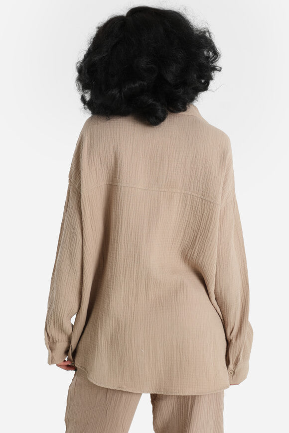 Chemise oversize en mousseline - Taupe
