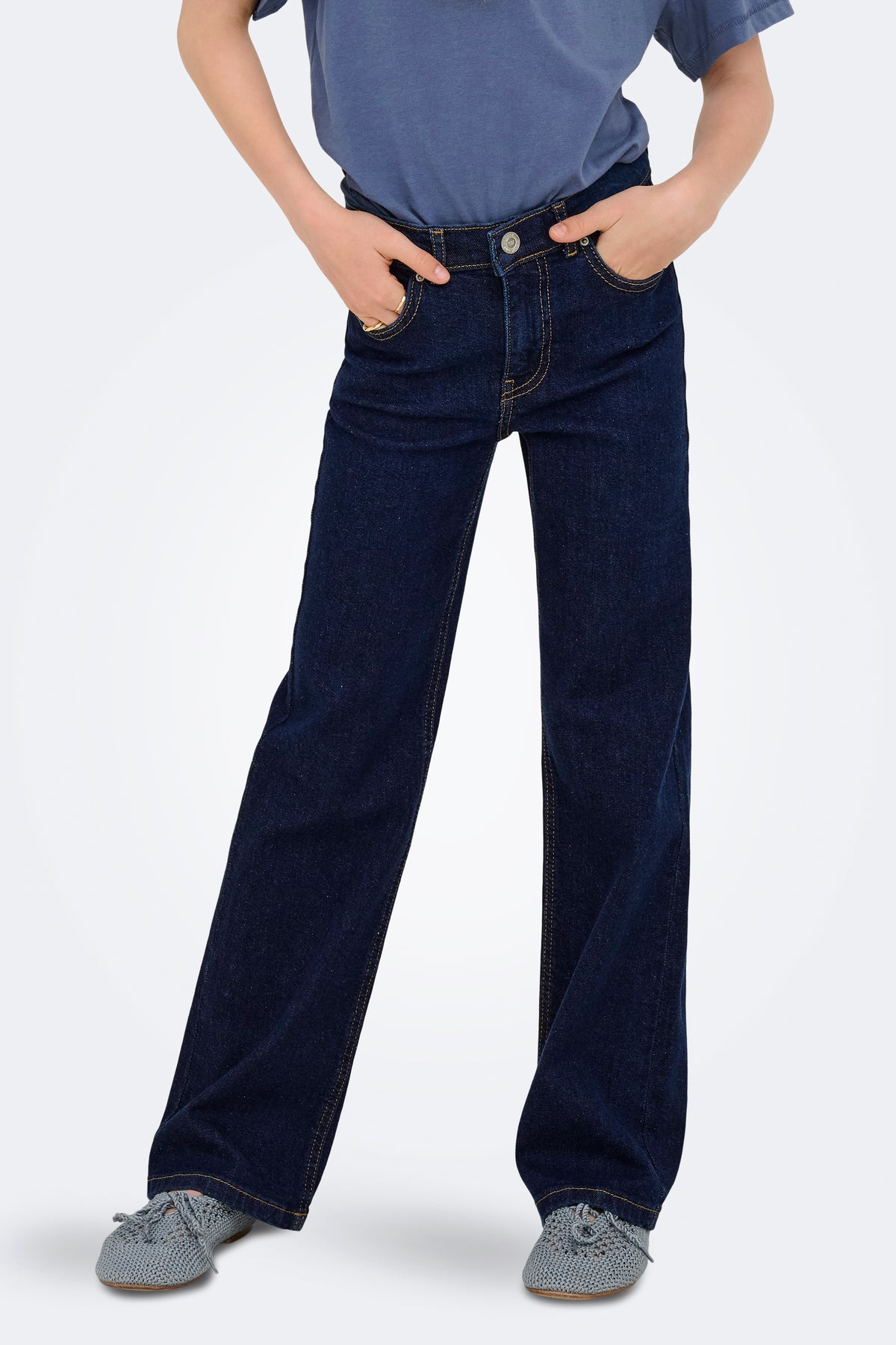 KODJUICY Wide Leg Jeans - Dark Blue Denim