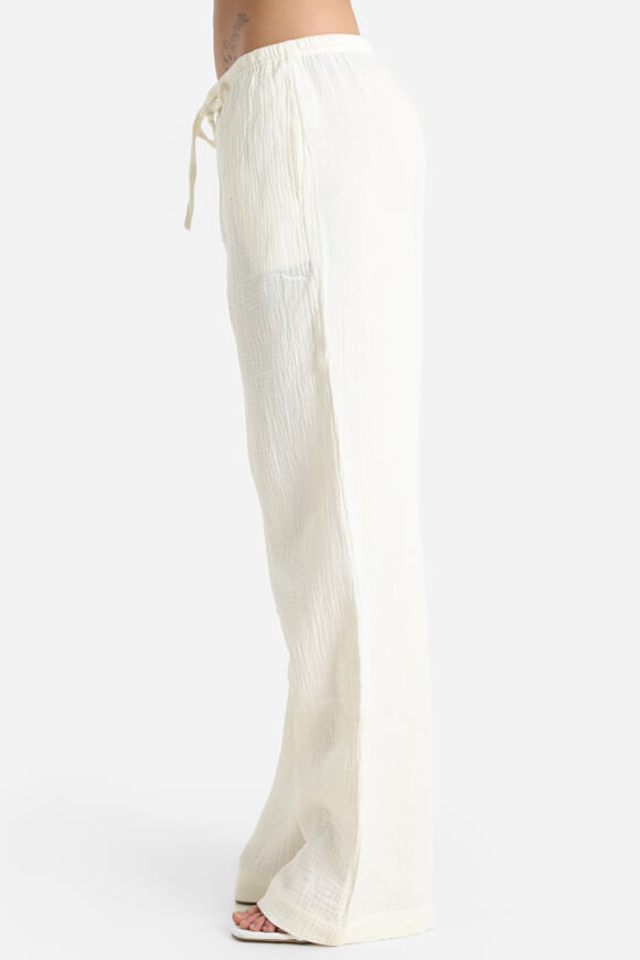 Wide leg muslin trousers - Ecru