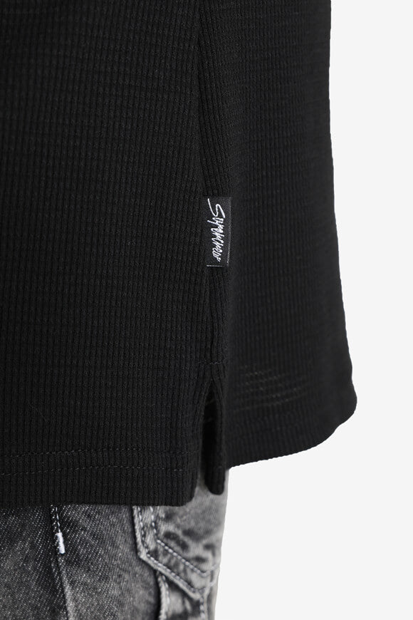 Strukturiertes T-Shirt - Schwarz