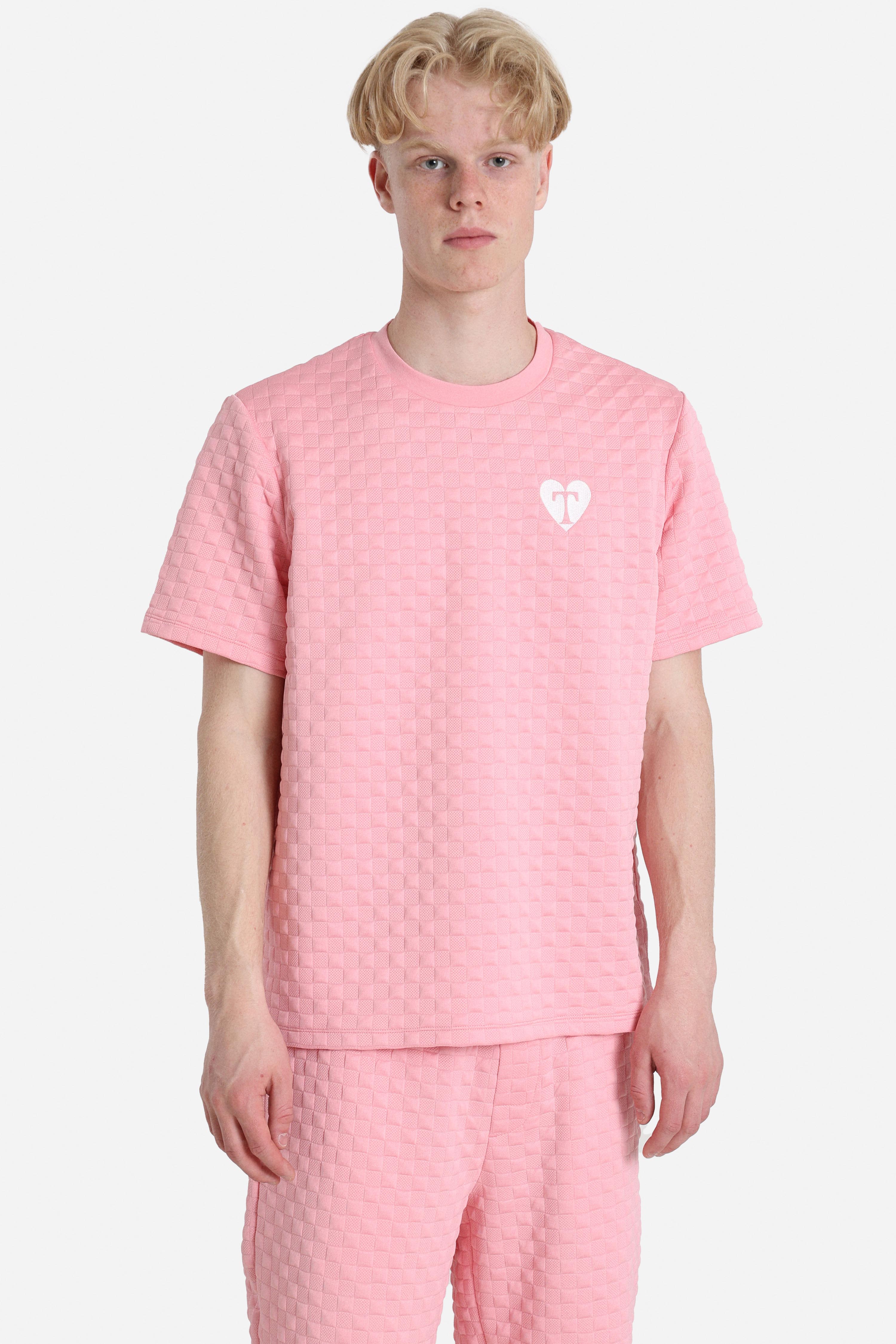 Strukturiertes T-Shirt - Hell Pink