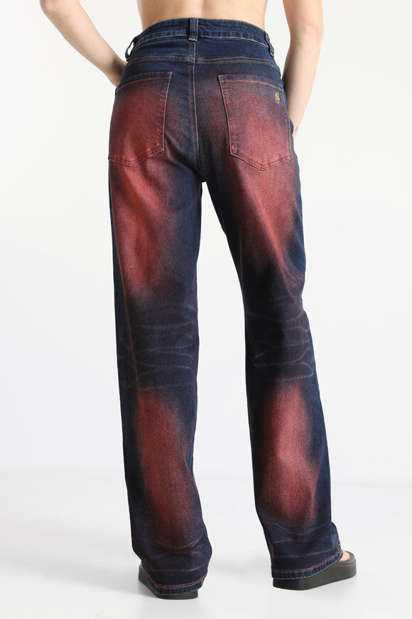 Baggy jeans - dark blue + red
