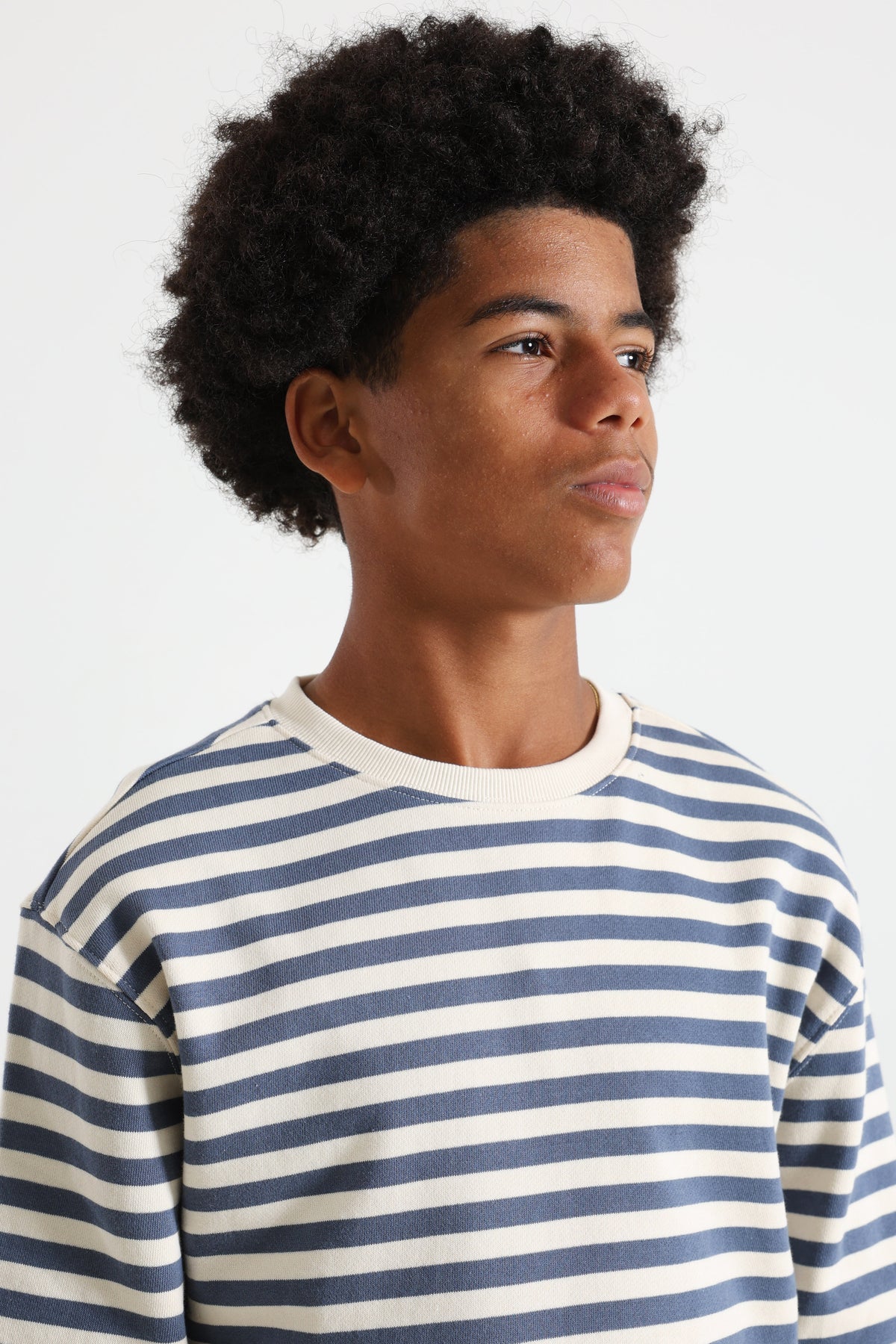 Striped Sweatshirt - Whitesand + Vintageblue