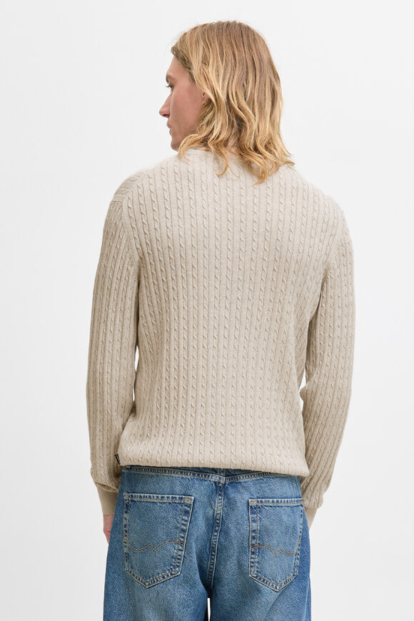 JJEEMIL pull en tricot fin - Oatmeal