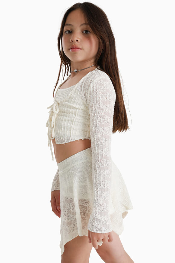 Lace crop blouse - Offwhite