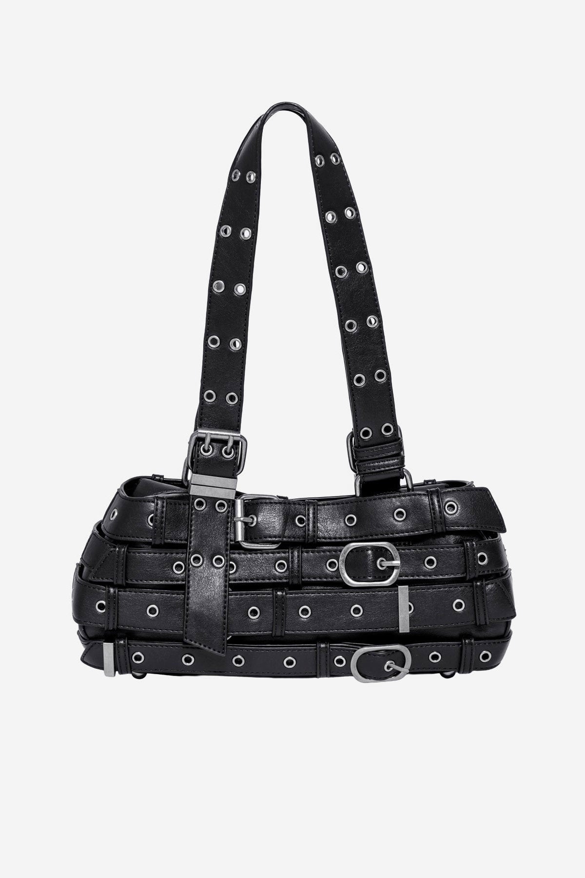 Kate Belted sac à main avec rivets - Black