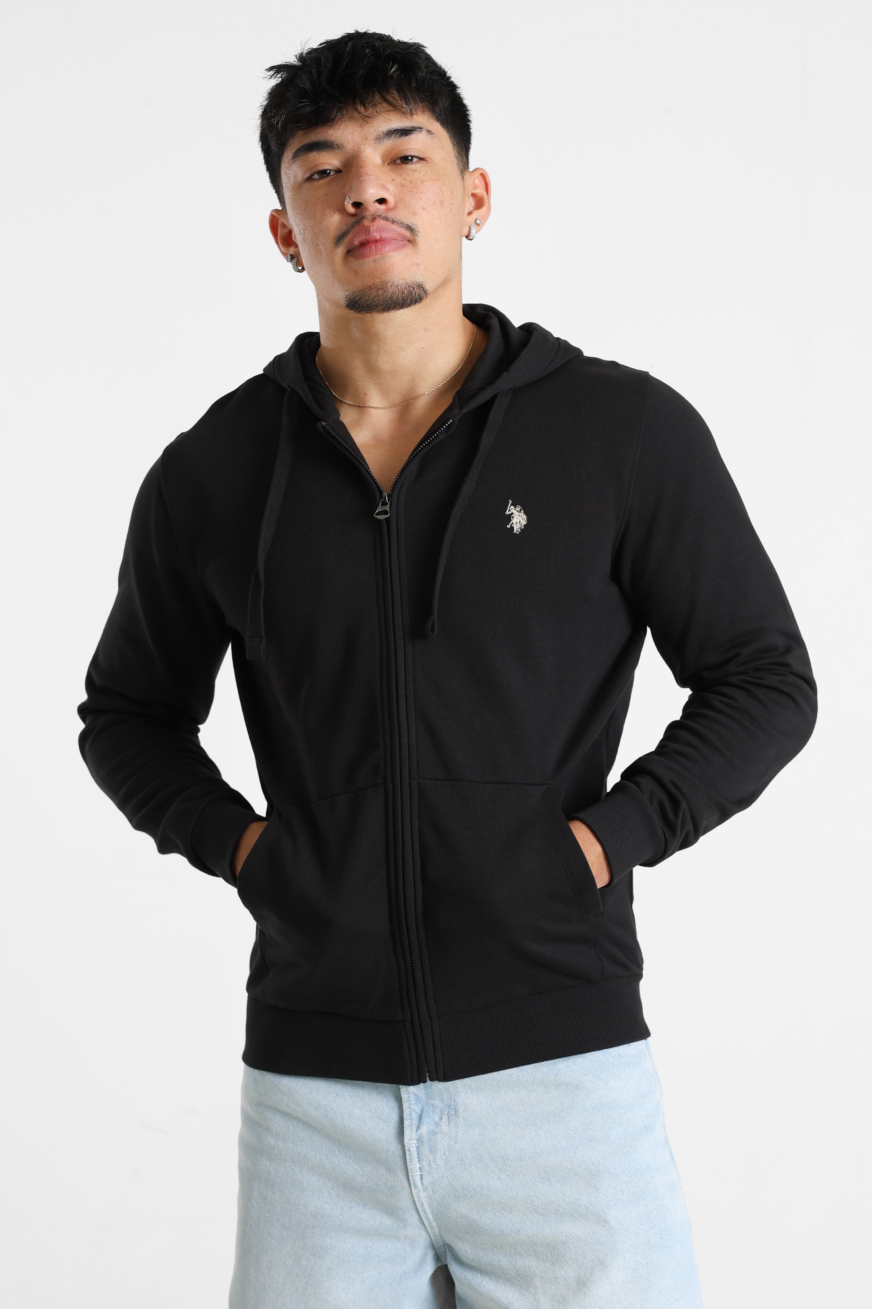 Luke zipped hoodie sweatshirt - Black