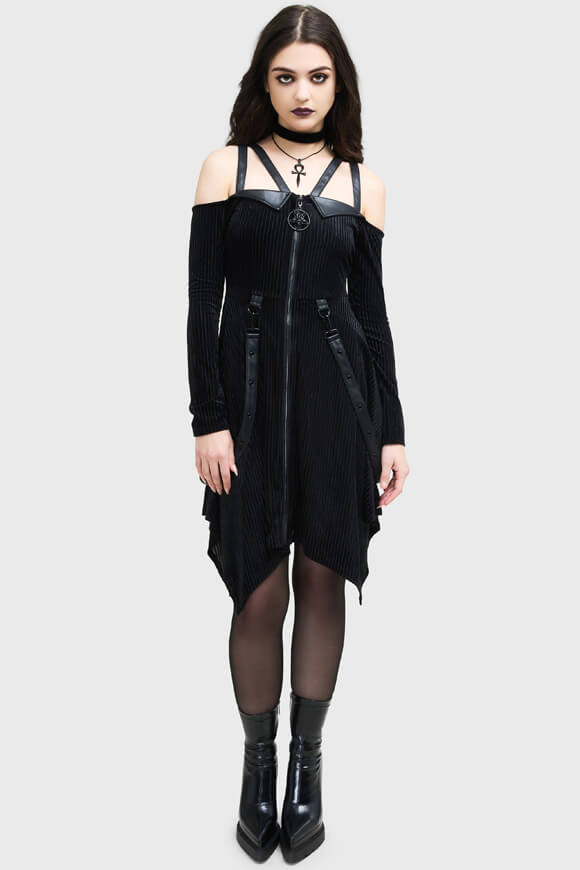 Zelphoria velvet mini dress - Black