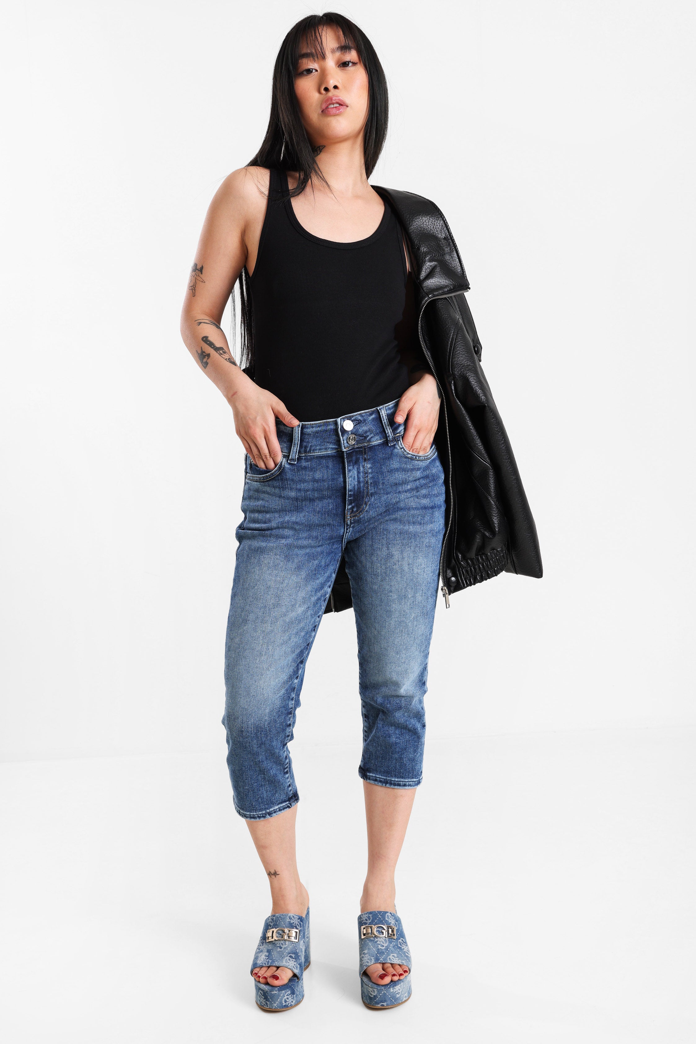 Caprijeans - Driftwood Blue