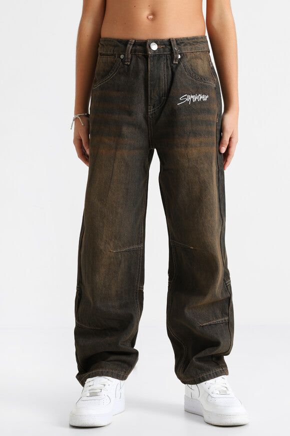 Baggy fit jeans - black + brown