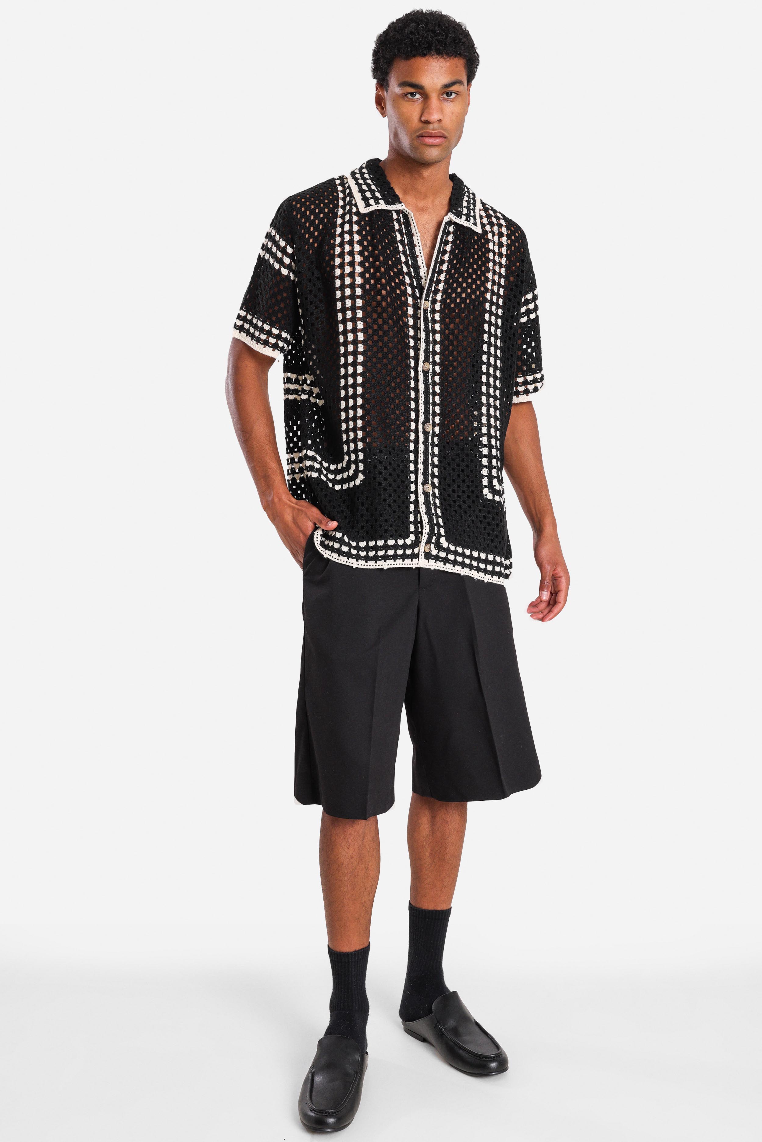 Häkelhemd - Black + White