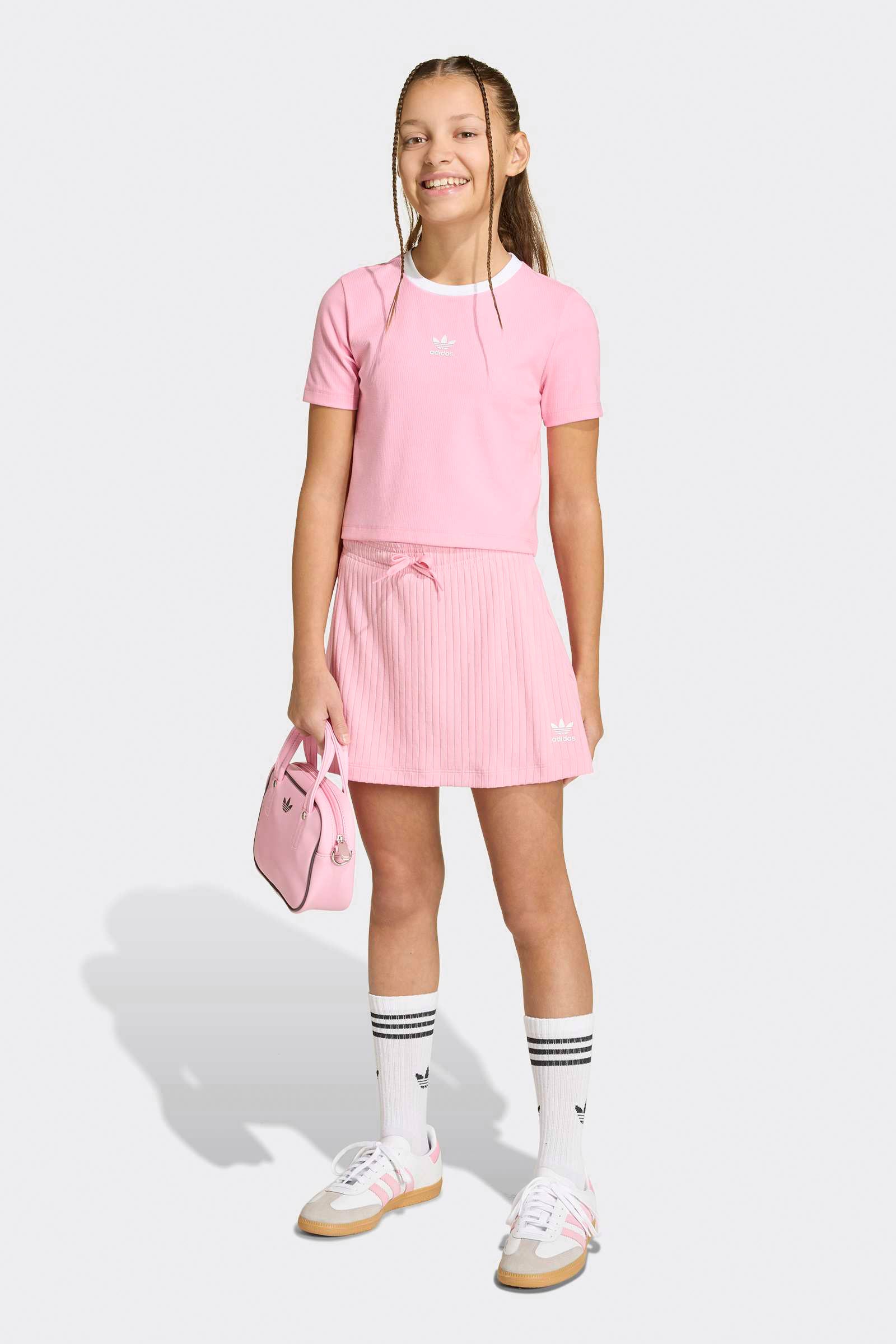 Geripptes T-Shirt - Light Pink