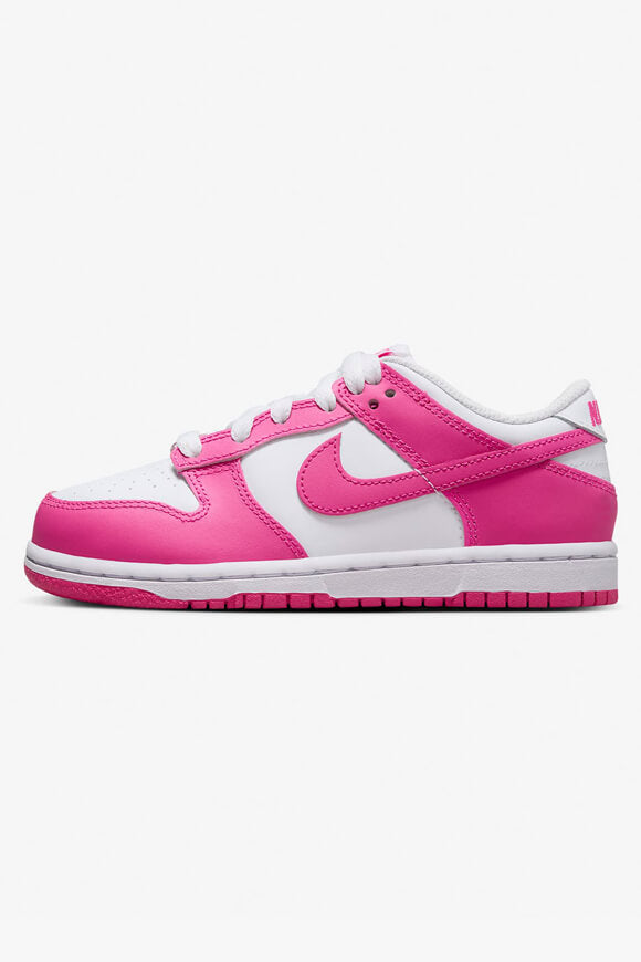 Baskets Dunk Kids - Blanc + Laser Fuchsia