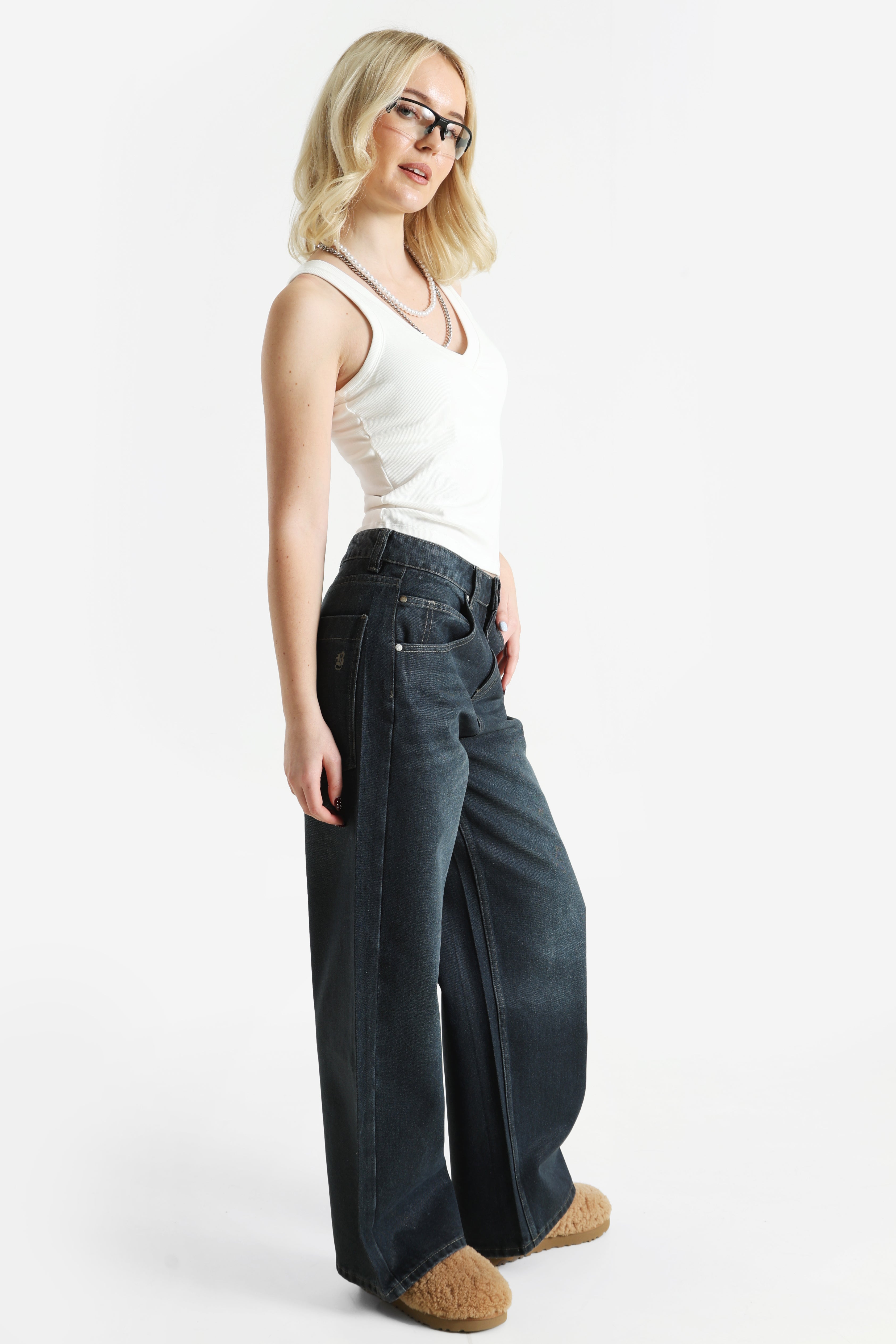 Geripptes Tanktop - Offwhite