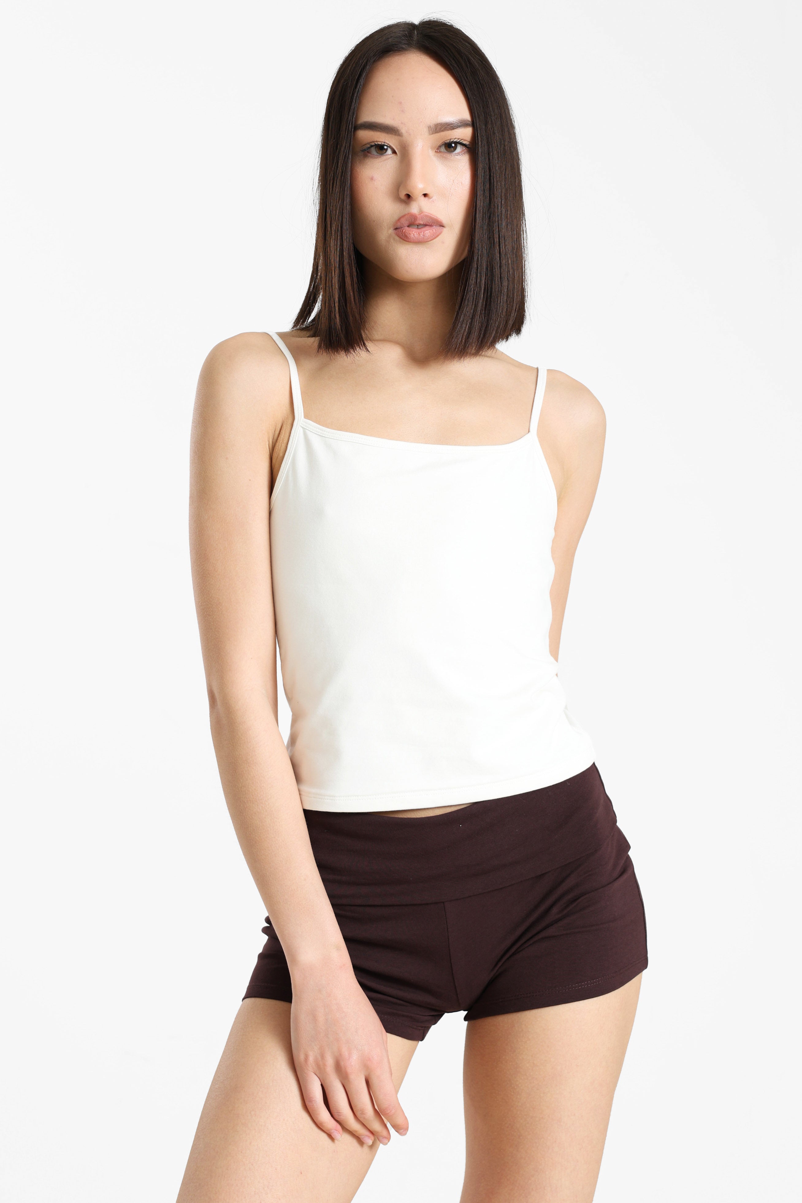 Cropped camisole top - Ecru