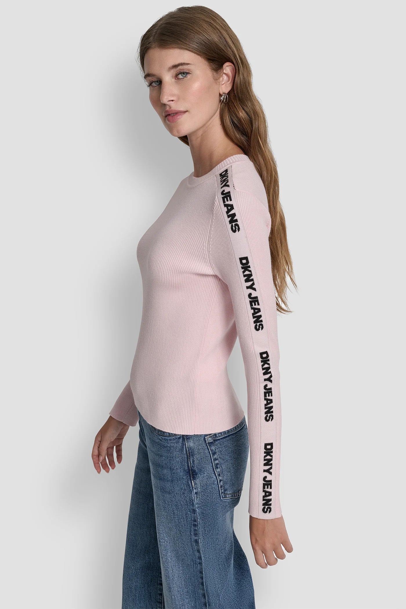 Maglione in maglia fine a coste - Pink Moon