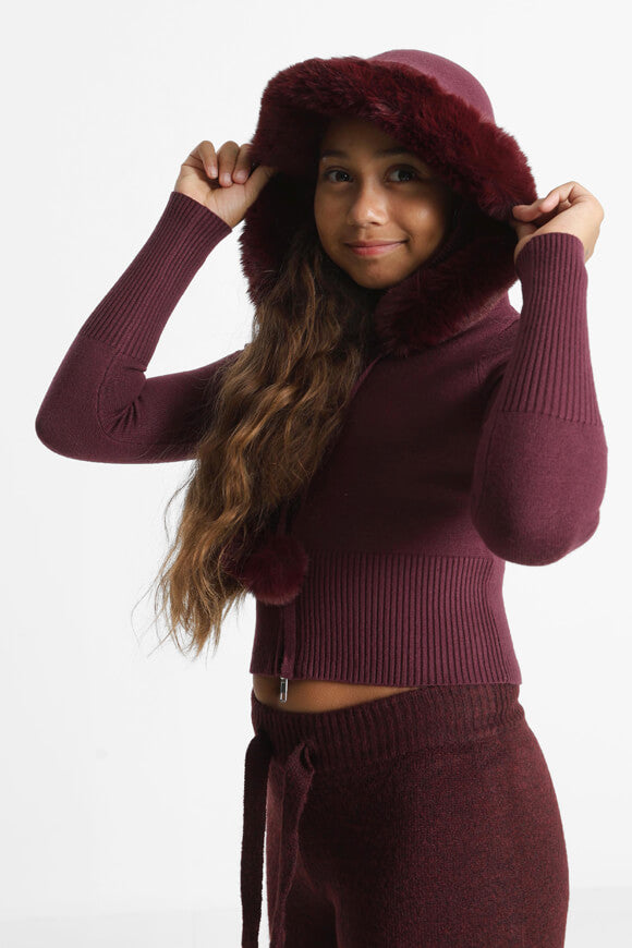 Crop cardigan - Bordeaux