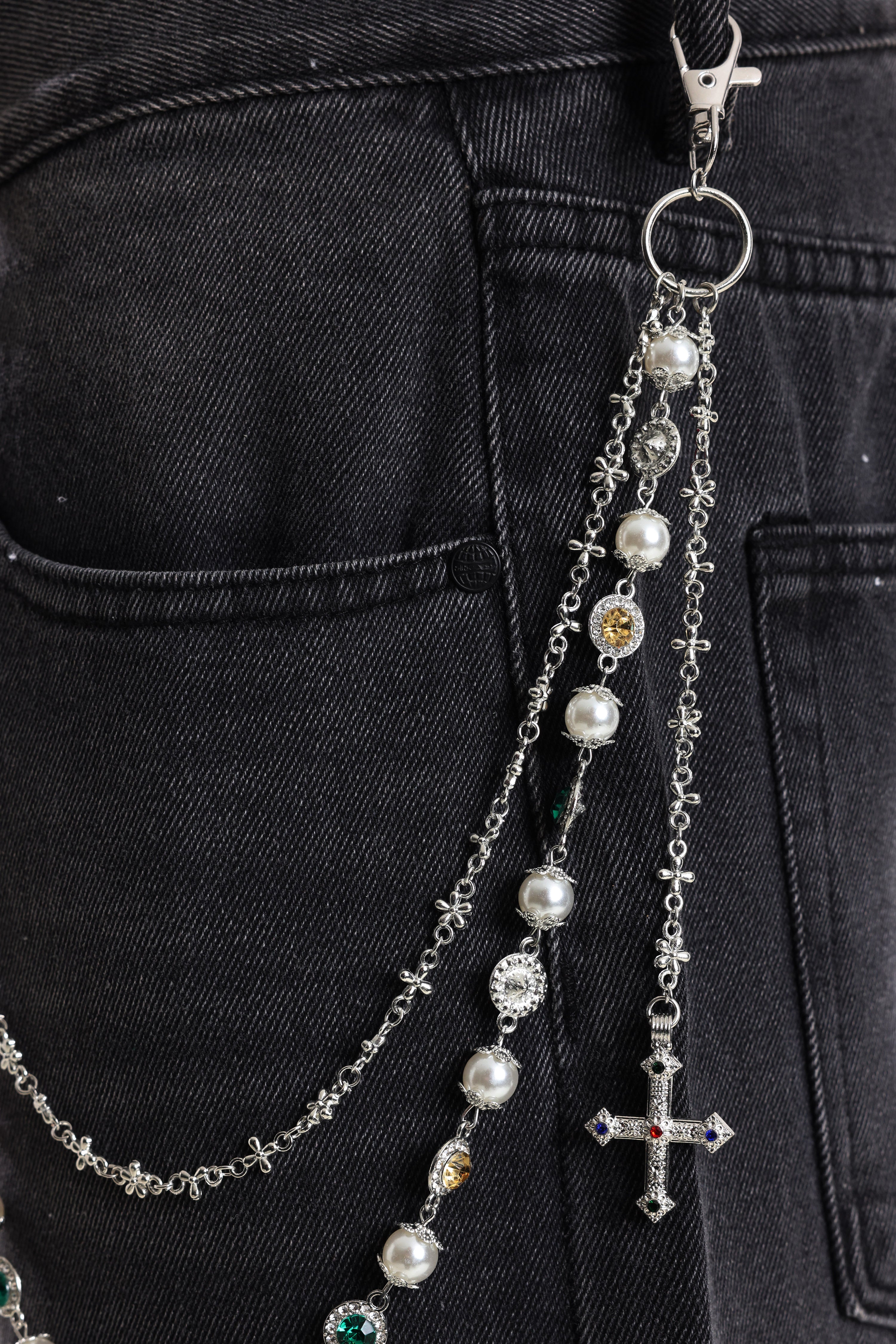 Hosenkette - Silver + Offwhite