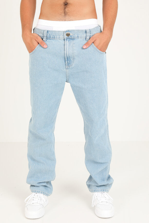 Houston Relaxed Straight Fit Jeans - Vintage Aged Blue