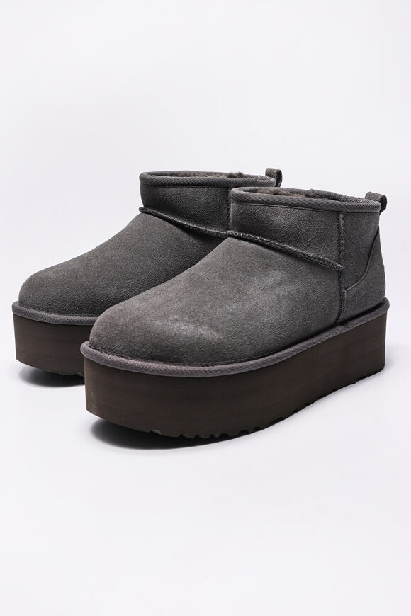 Classic Ultra Mini gefütterte Plateau Stiefelette - Charcoal