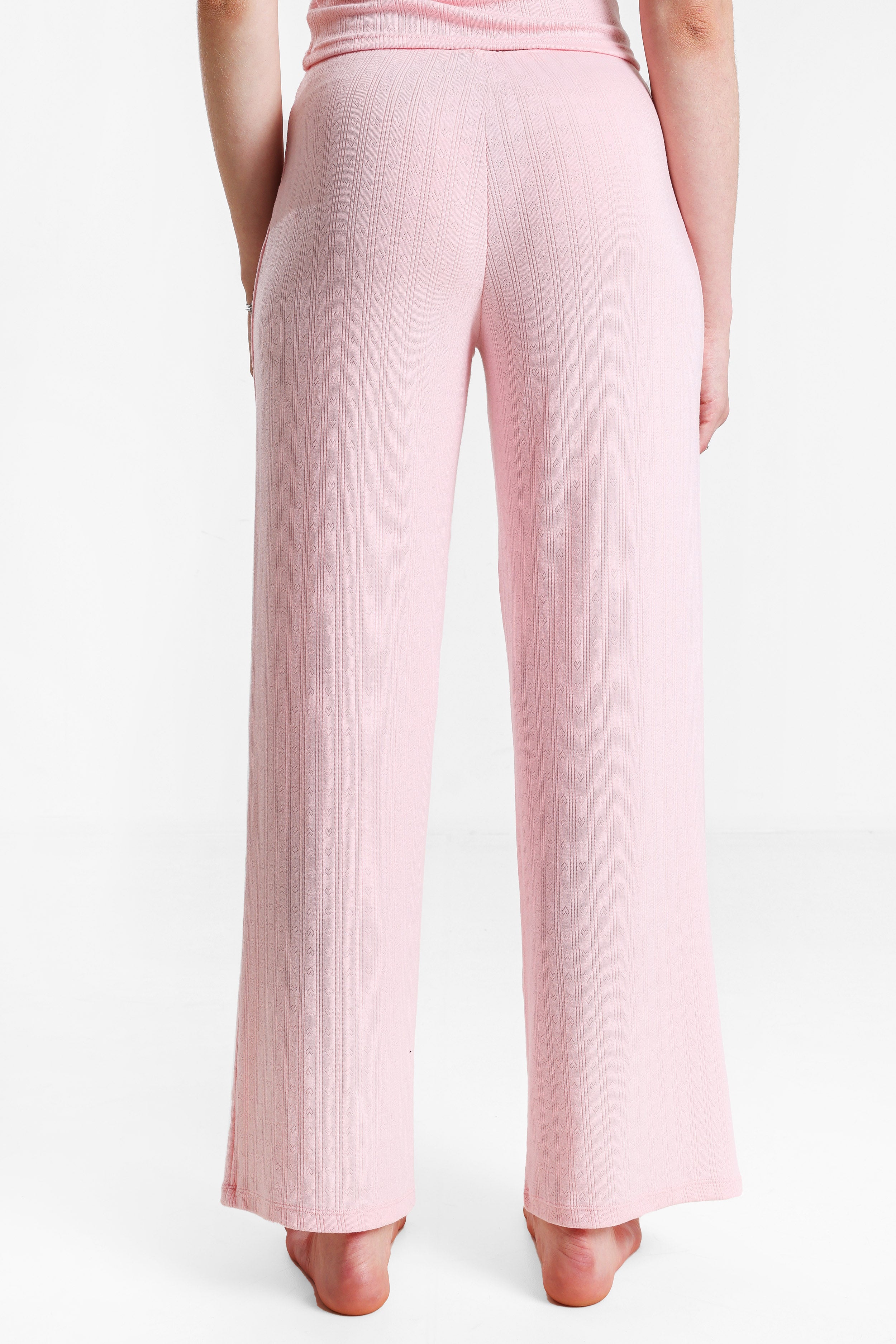 Strukturierte Stoffhose - Rosa