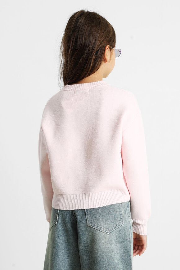 Crop knit sweater - light pink