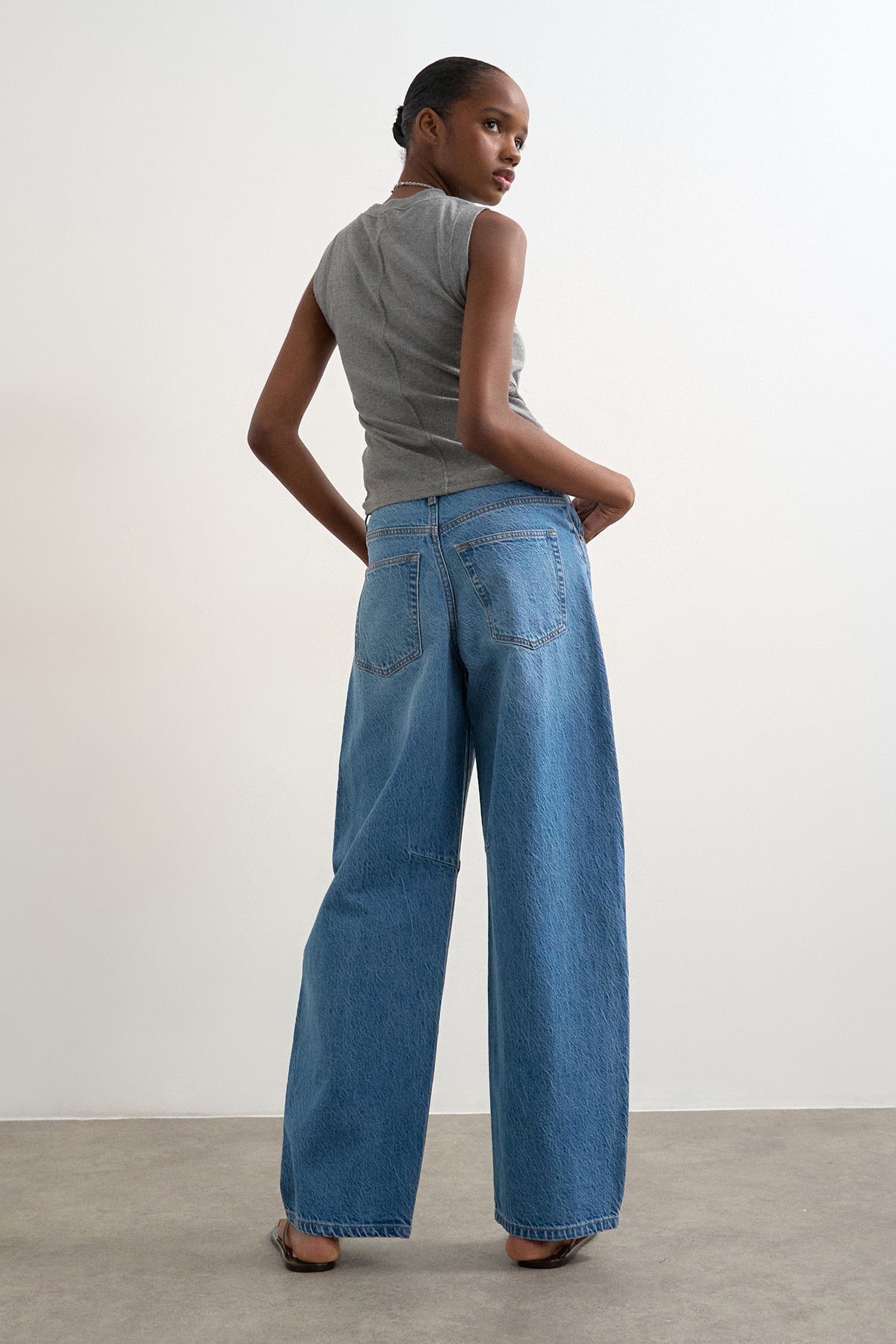 TSALMA jean barrel fit L32 - Medium Blue Denim