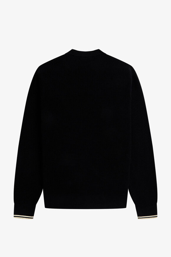 Strickpullover aus Waffelstoff - Black