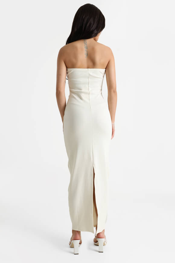 Ribbed bandeau maxi dress - cream