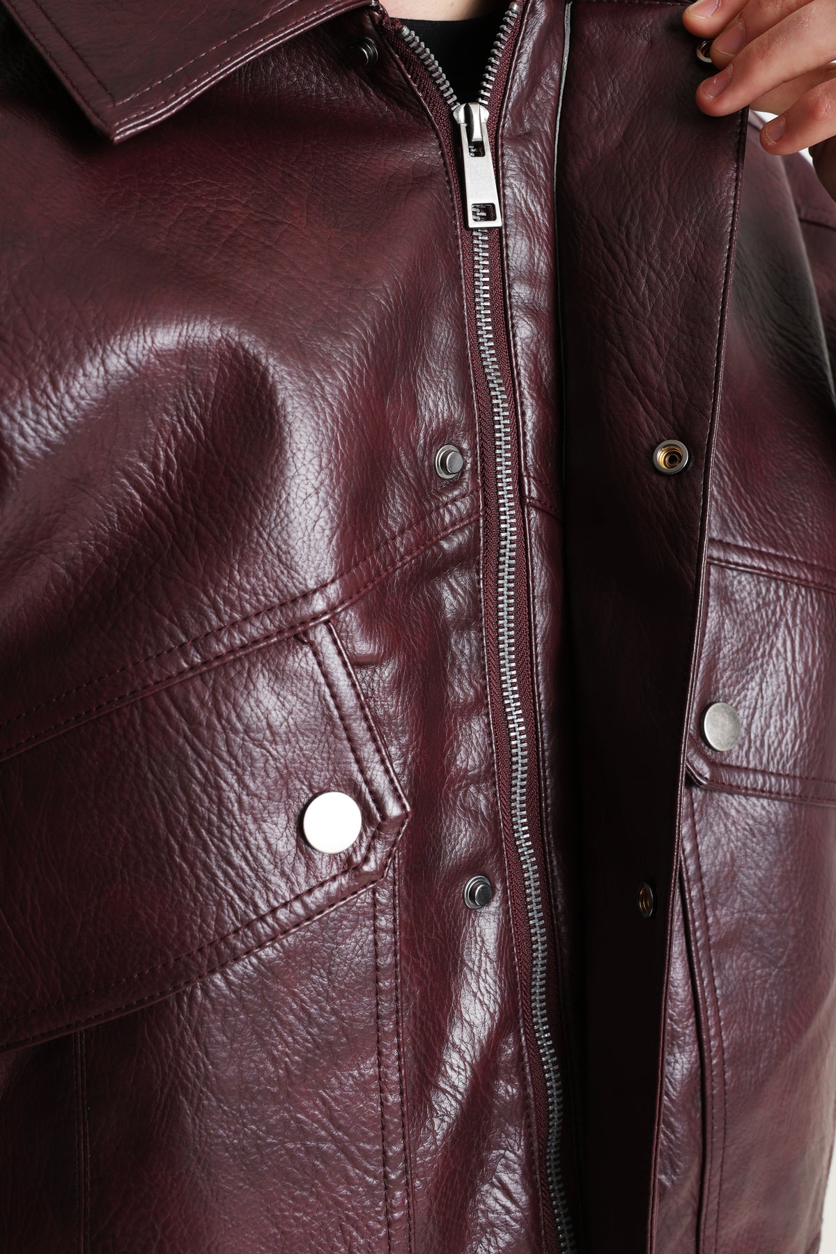Veste en similicuir - Burgundy