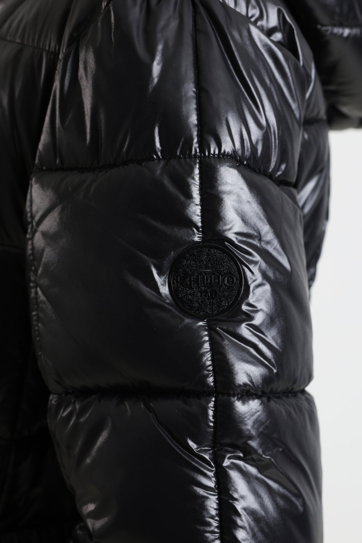 Luella shiny effect quilted coat - Black