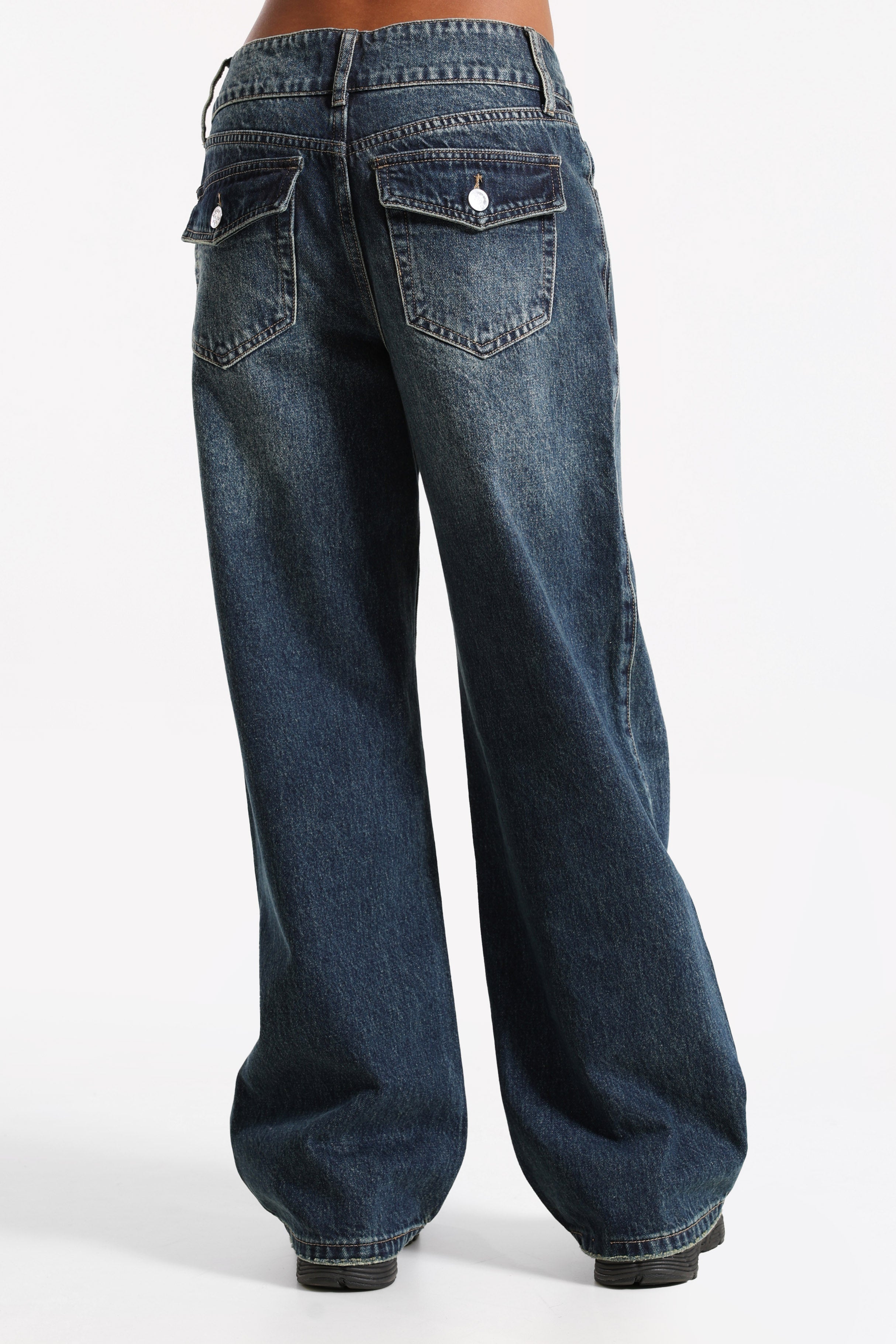 Jeans a taglio dritto - Bleu foncé délavé
