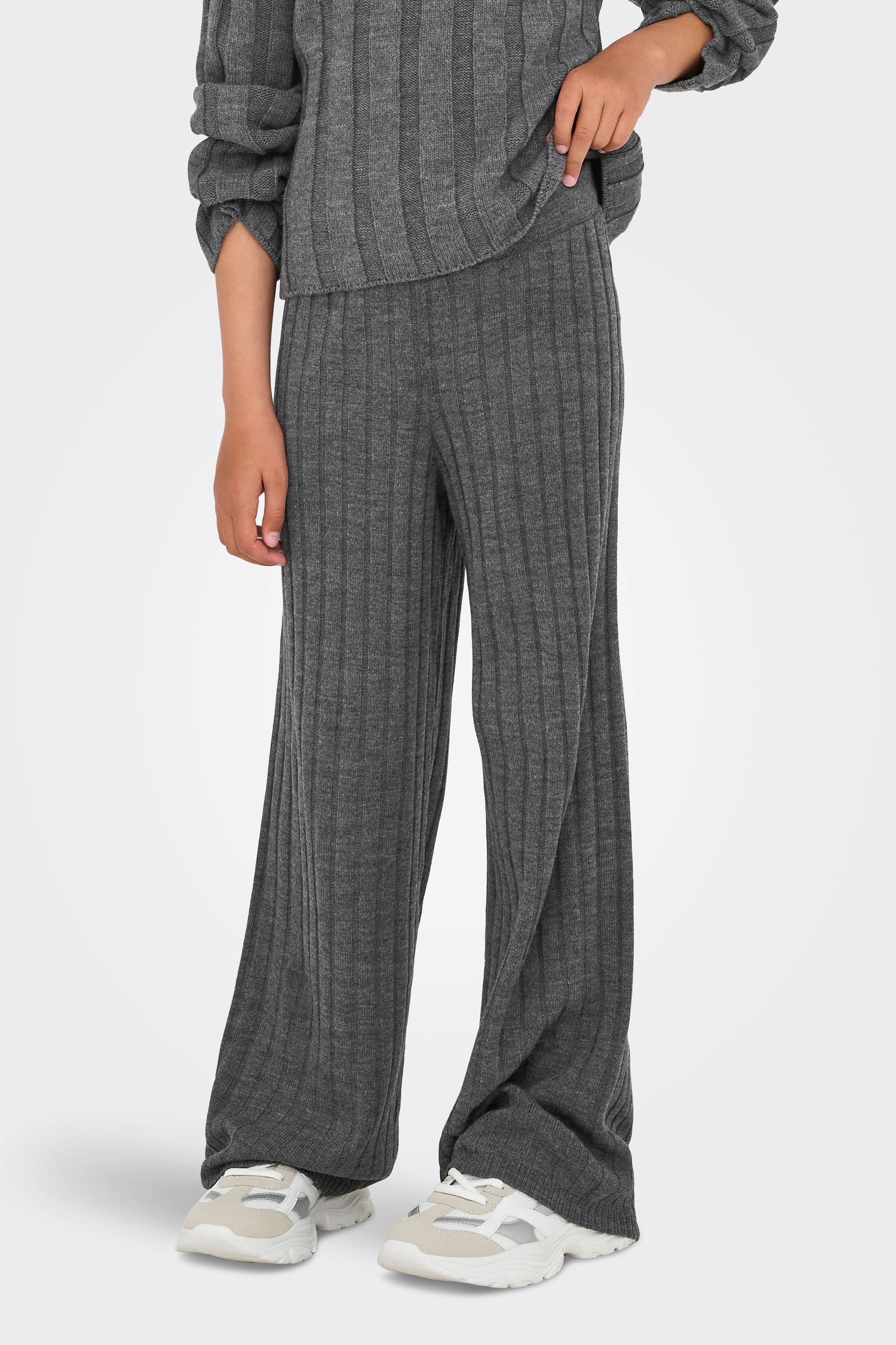KOGTESSA Pantalon en maille - Dark Grey Melange