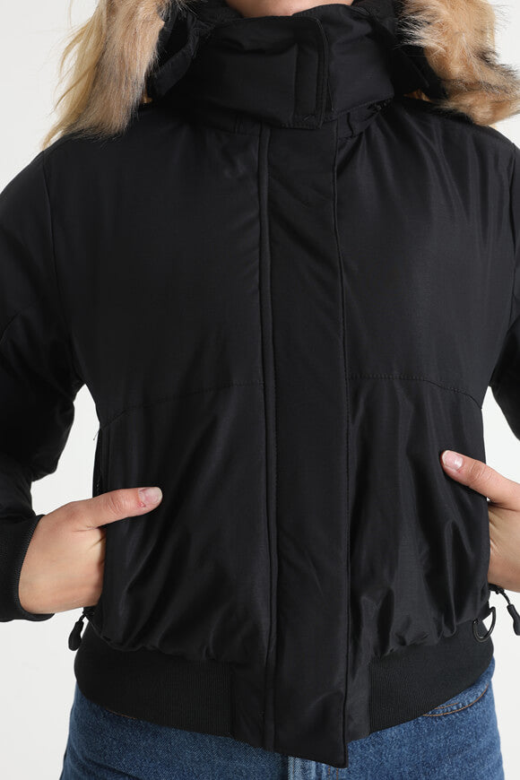 Olivia Wattierte Bomberjacke - Jet Black