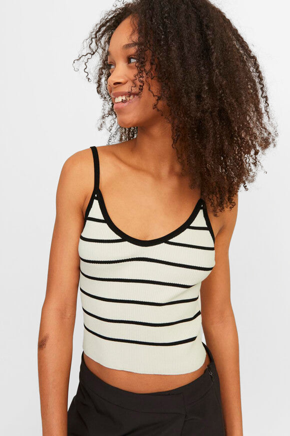 Esther Crop Striped Top - Vanilla Ice