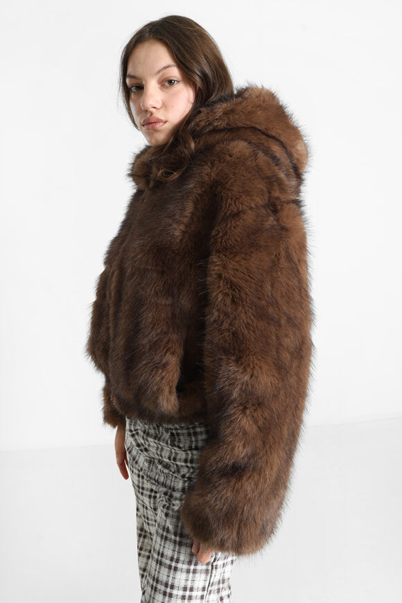 Kunstpelzjacke - Chocolate