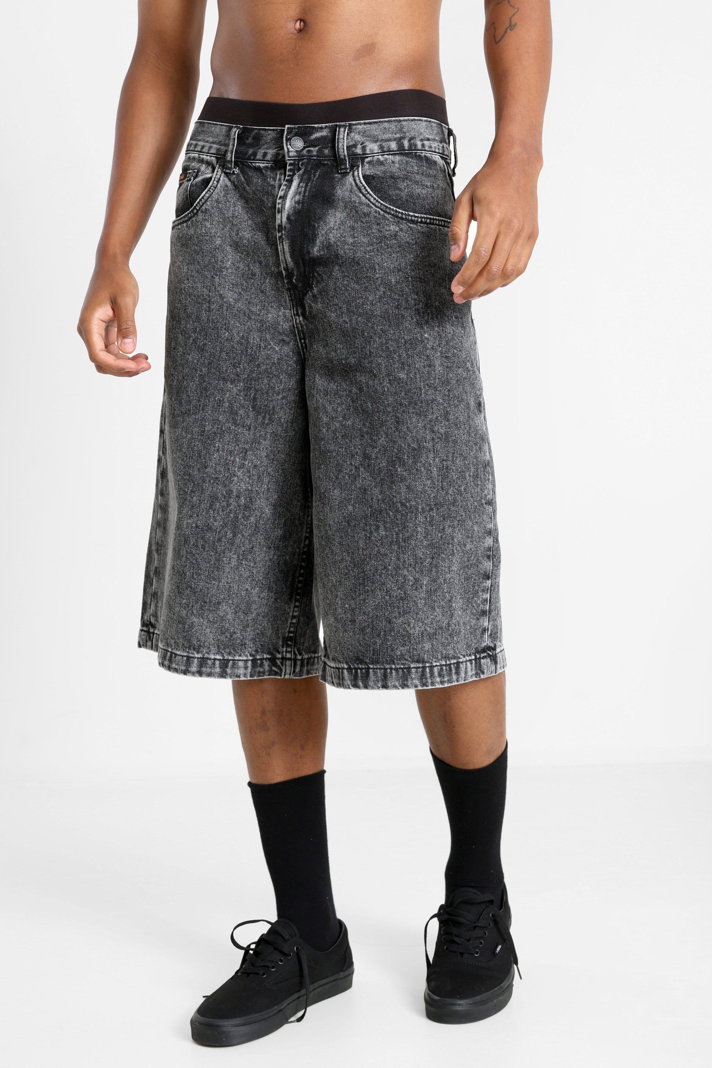 Denim bermuda shorts - Noir délavé