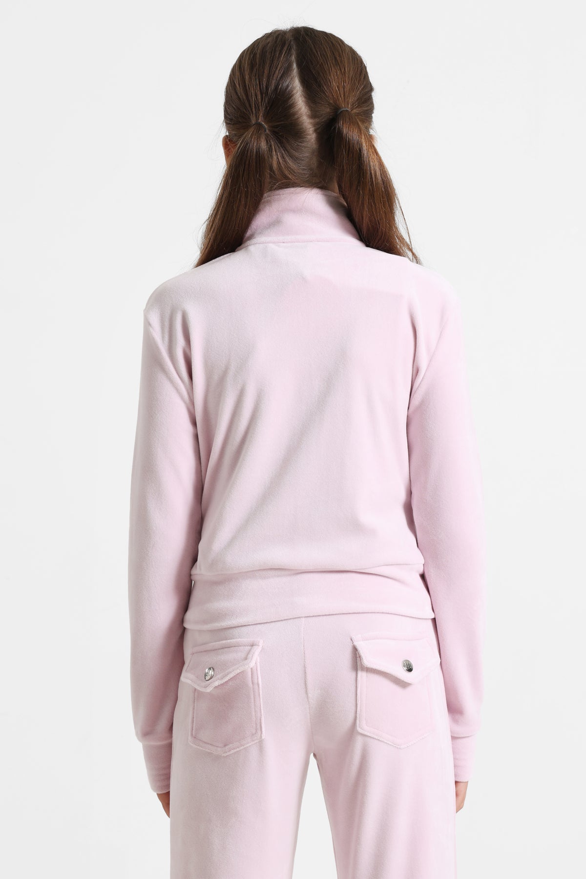 Veste courte en velours - Rose clair