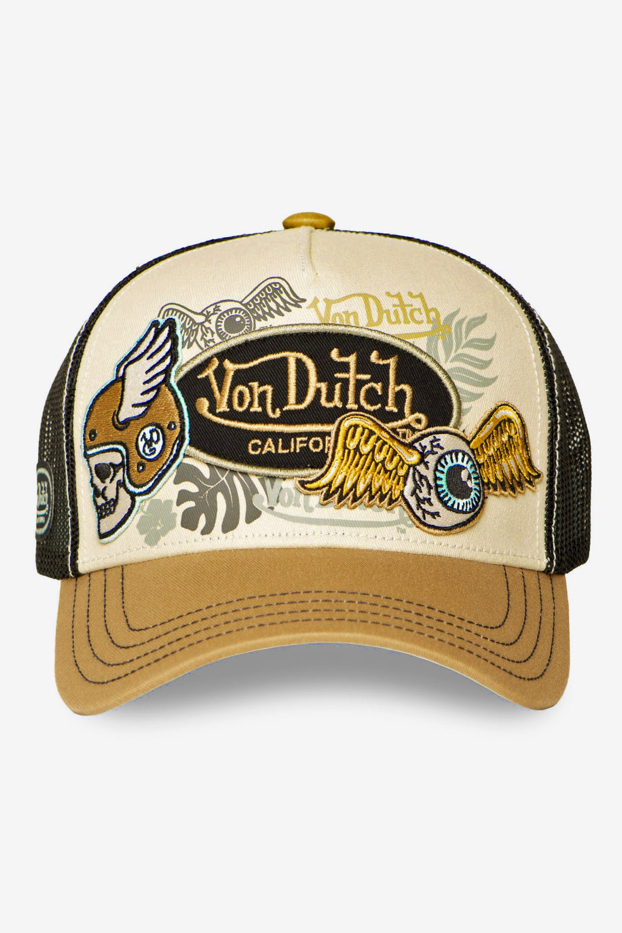 Trucker Cap / Snapback - Beige + Black