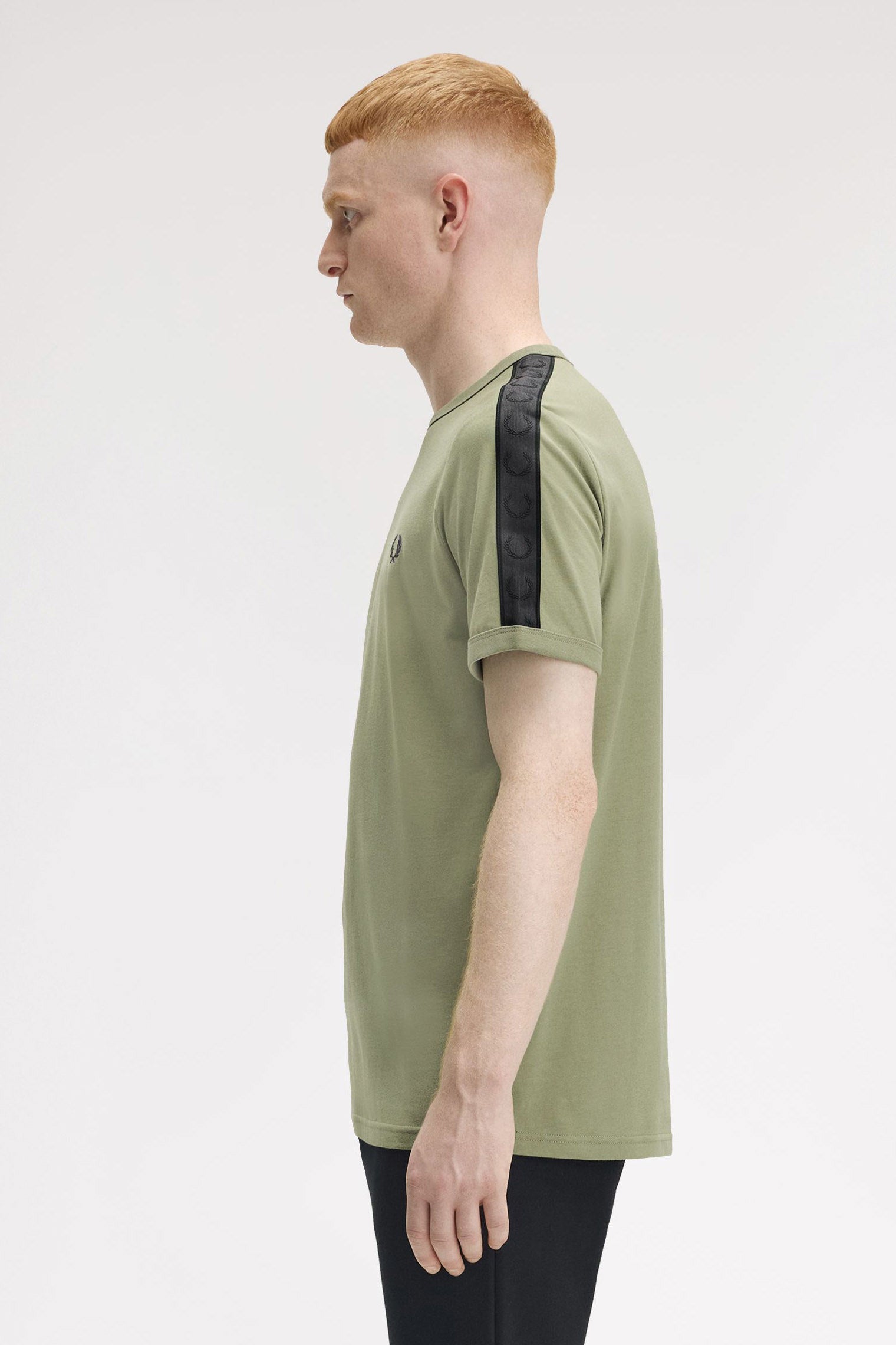 Contrast Tape Ringer T-Shirt - Olive