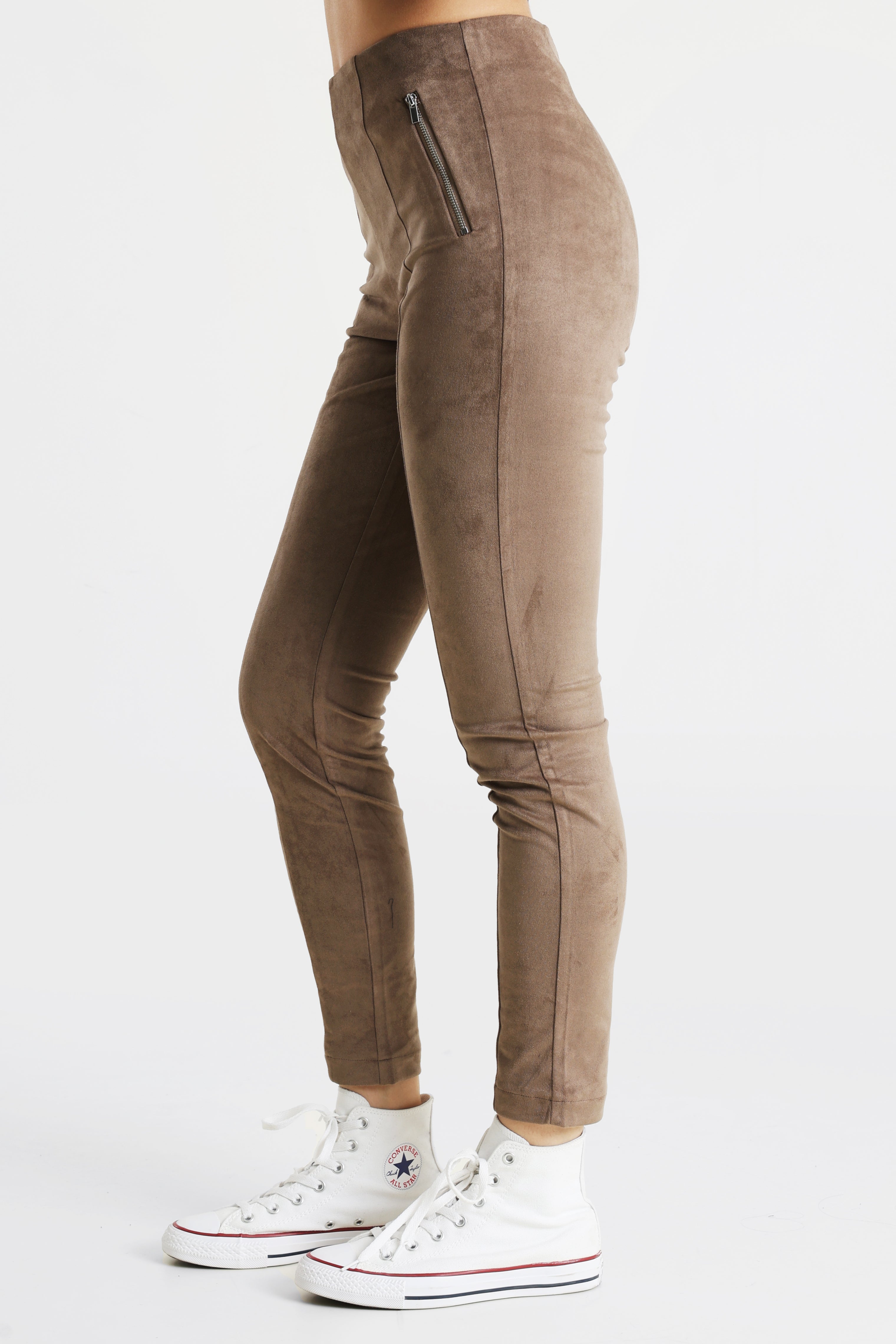 ONLANGALI faux suede leggings - Walnut