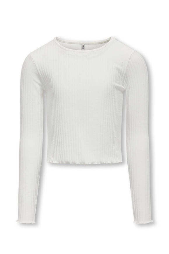 KOGNELLA geripptes Langarmshirt - Cloud Dancer