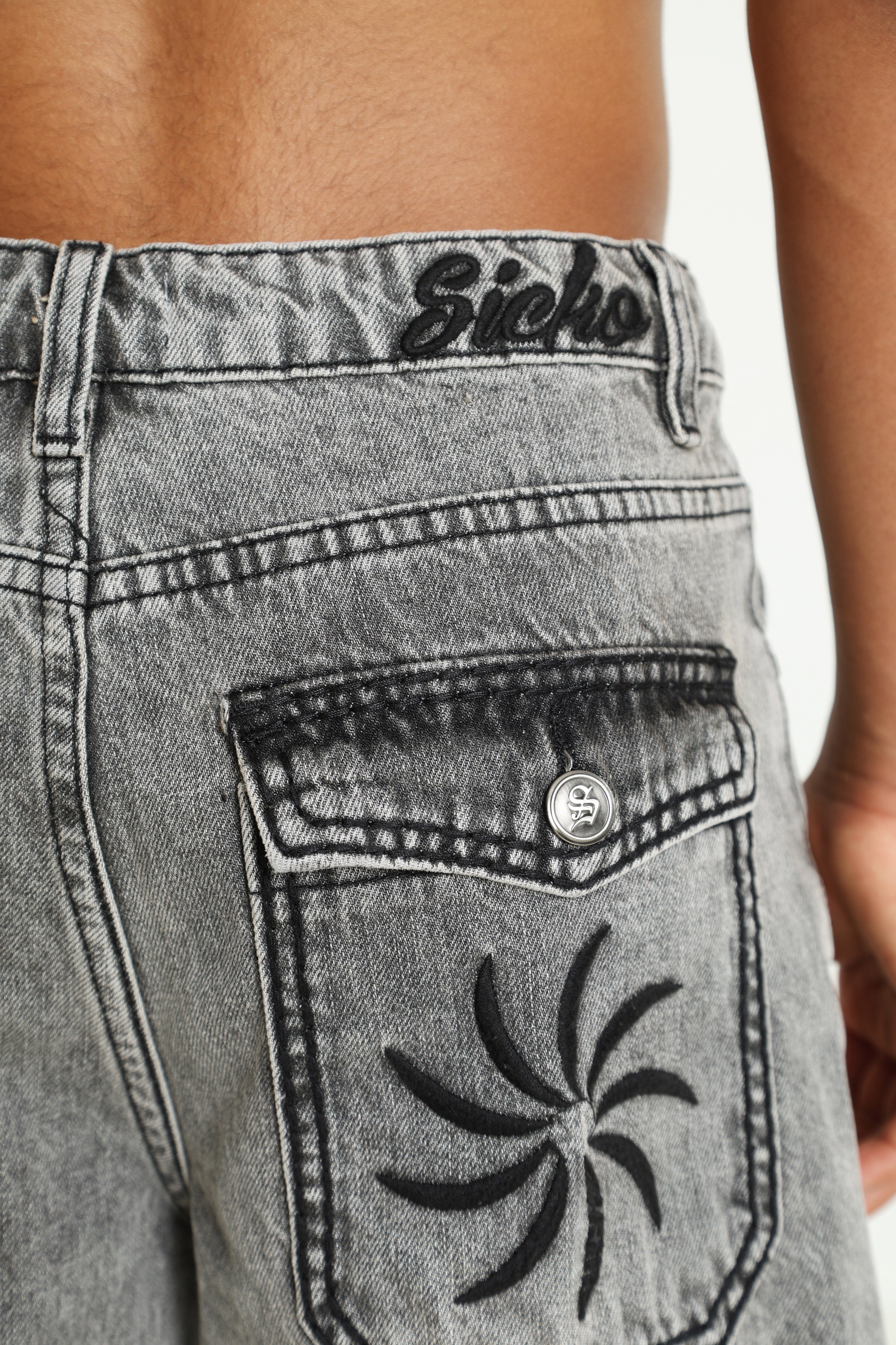 Short en jean - Gris délavé