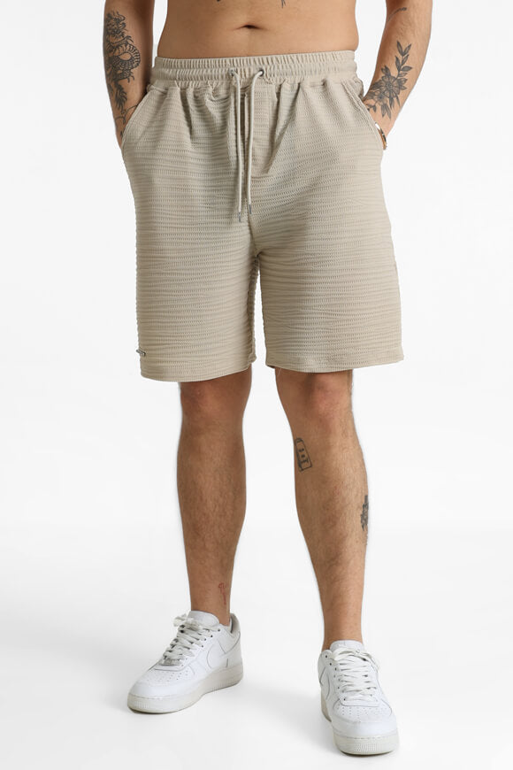 Structured fabric shorts - Beige